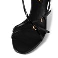 thumbnail image 3 of YDN Women Crisscross Strap Open Toe Sandals Buckled Thin Strap Kitten Low Heels Party Night Club Dressy Shoes Size 10.5 Black, 3 of 4