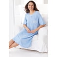 thumbnail image 4 of Dreams & Co. Plus Size Satin Trim Cotton Sleepshirt, 4 of 6