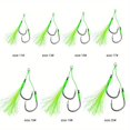 thumbnail image 3 of 5pairs/pack High Carbon Steel Assist Hooks - Double Jigging Hooks, Slow Fast Fall Jig Hooks For Lead Vertical Lure, 3 of 9