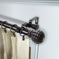thumbnail image 2 of 1" Dia Adjustable 120"-170" Double Curtain Rod with Saina Finials - Mahogany,(100-05-996-D), 2 of 3