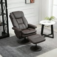 thumbnail image 6 of HOMCOM Swivel Recliner with Ottoman Reclining Chair and Footrest, Brown, 6 of 9
