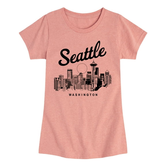 Instant Message - Seattle Washington - Girls Fitted Short Sleeve Graphic T-shirt