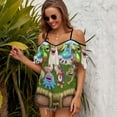 thumbnail image 3 of My Singing Monsters Plant Island Women's T Shirt Short Sleeve Off Shoulder Camisole Tee Shirt Top Summer Breathable Adjustable Cold Shoulder T-Shirt, 3 of 6