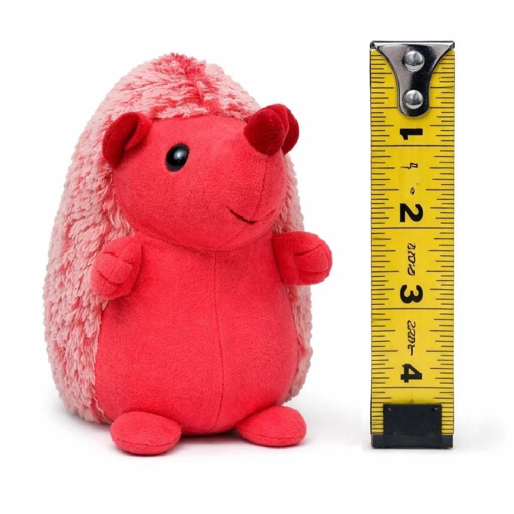 Mini 4 Inch Hedgehog Dog Toy Cute Cuddly Colorful Super Soft Plush Squeaker (Orange)