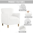 thumbnail image 2 of TOPCHANCES Stretch Velvet Armchair Slipcover, Anti Slip Chair Covers for Living Room, Milky White, 2 of 5