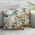 thumbnail image 3 of Patifu Watercolor Easter Eggs Throw Pillow Covers  Decorative Pillowcase Cushion Covers Soft Velvet Pillow Cases for Sofa Couch Bed Car Bedroom Spring Easter Decor 18x18in, 3 of 5