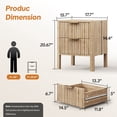 thumbnail image 2 of 17.7" Wide Fluted Nightstand Set of 2 Modern Wood Bedside Table with 2 Drawers, Mid Century End Table for Bedroom Living Room Office, Oak, 2 of 7