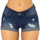 thumbnail image 1 of MKLEKYY Short De Mezclilla Mujer Pantalones Cortos De Mezclilla De Cintura Alta Rasgados Para Mujer Pantalones Cortos De Mezclilla Elásticos, 1 of 4