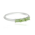 thumbnail image 3 of Gemistry Heidi 14kt White Gold Peridot Gemstone Stackable 3-Stone Baguette Ring, 3 of 5