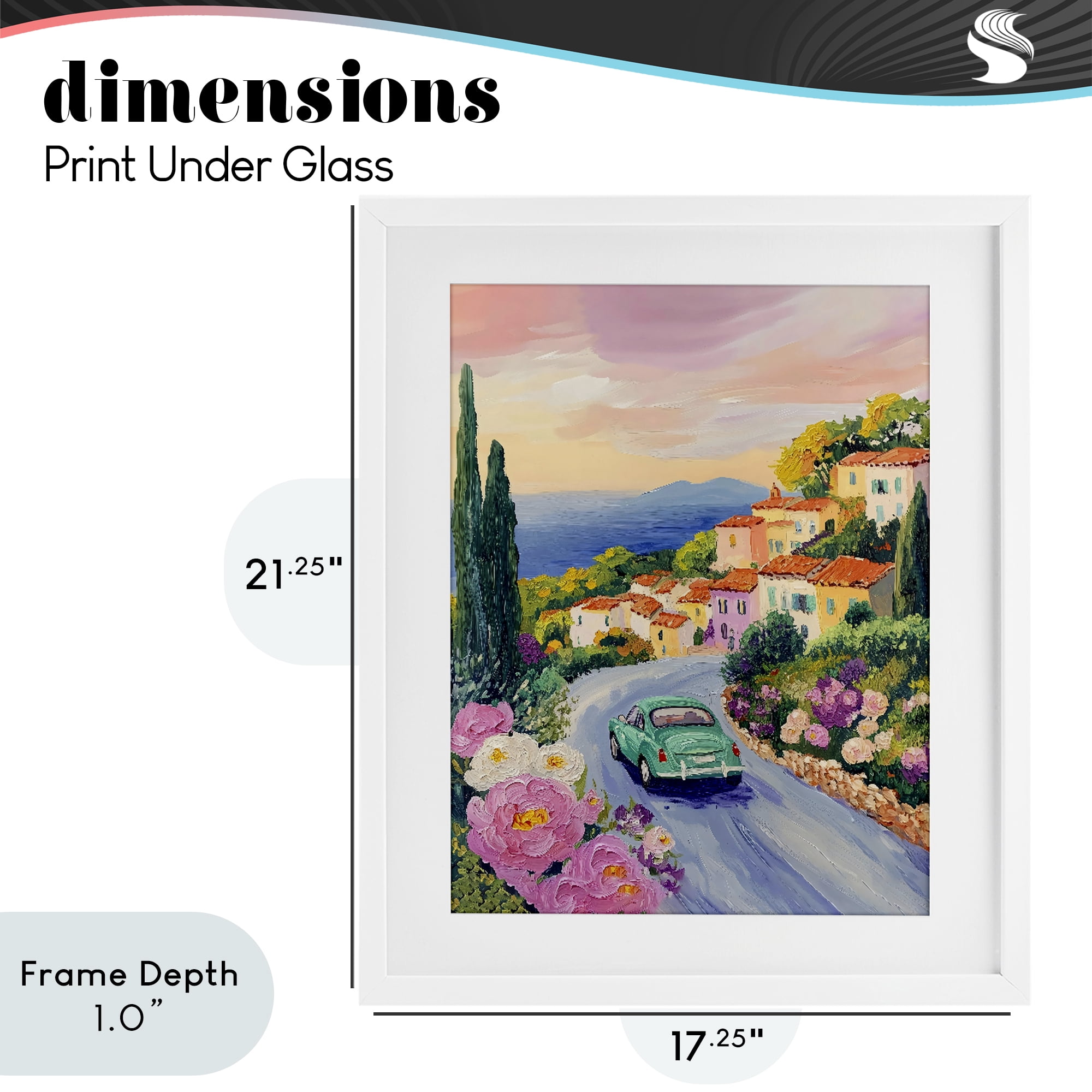 Stupell Industries Driving Along The Coast White Framed Print Under Glass, design by The Prints Vibe
