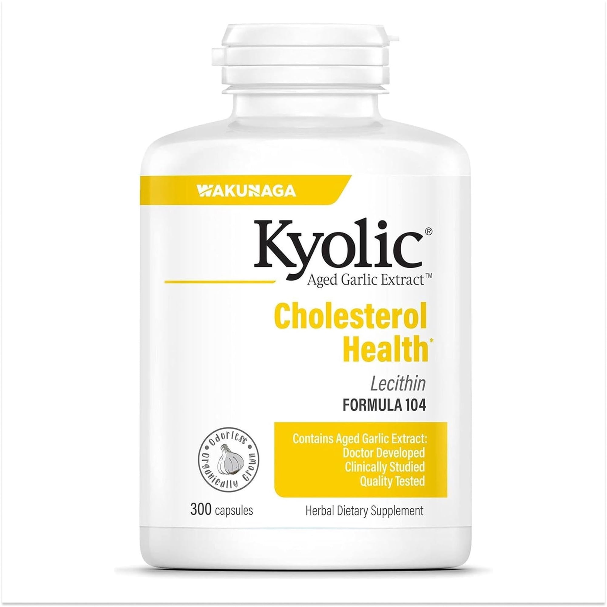 Kyolic Aged Garlic Extract Formula 104, Cholesterol Health*, 300 Capsules