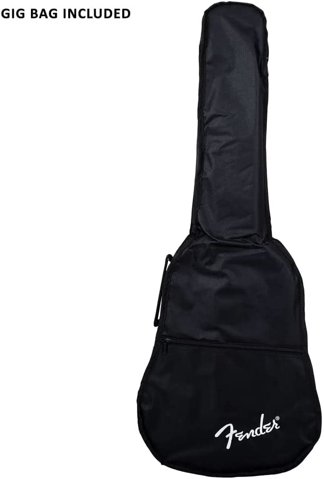 Fender Model FA-15 Silver 3/4 Size Steel Stringed Acoustic Guitar with Gig Bag