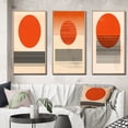 thumbnail image 1 of Designart "Minimalist Geometric Sunset in Bold Orange III" Modern Geometric Framed Wall Art Set Of 3 - Orange Abstract Frame Gallery Wall Set For Home Decor, 1 of 6