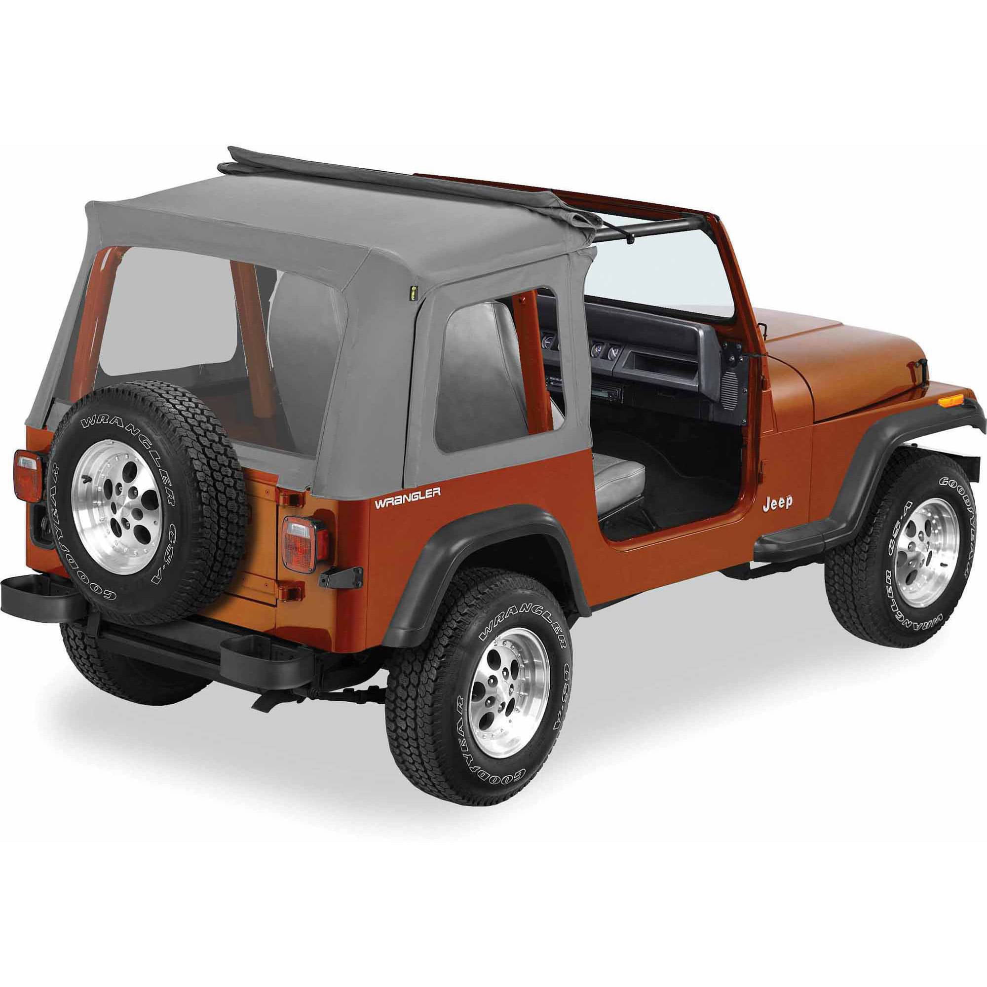 Bestop 51698-09 Jeep Cj7/Wrangler Sunrider Replacement Top with Clear  Windows, Charcoal 