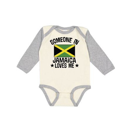 

Inktastic Jamaican Vacation Someone in Jamaica Loves Me Gift Baby Boy or Baby Girl Long Sleeve Bodysuit