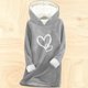 thumbnail image 5 of TaTaai Fashion Women's Valentine's Day Printed Hooded Sweatshirt, Thickened Long-Sleeve Casual Top, Soft Fabric for Winter Spring Daily Home Work Wear Gift, 5 of 5