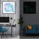 thumbnail image 3 of Cuadros Decorativos Taladro de parte Luminoso en forma especial DIY Dolphin 5D Diamond Painting (DZ540) Likrtyny embutido en tela, 3 of 9