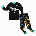 thumbnail image 5 of NOLDARES 2 Piece Boys Pajamas Kids Long Sleeve Top and Pants Pajamas Pjs Sleepwear Set for Toddler Little Boys,Black,3-4 Y, 5 of 5