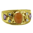 thumbnail image 2 of 1.85 Ctw Carnelian Pink Tourmaline 925 Sterling Silver Women Three Stone Ring Size US- 7.5, 2 of 8