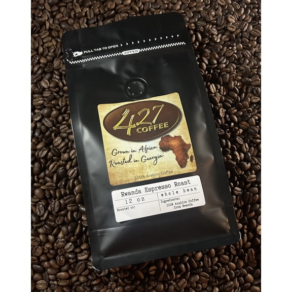 Rwanda Espresso Roast Whole Bean Coffee – Smooth, Rich & Clean – Fresh Roasted (12 oz)