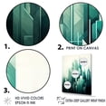 thumbnail image 3 of Designart "Teal Titan Urban Heights" Skyscrapers Wall Art Living Room, 3 of 7