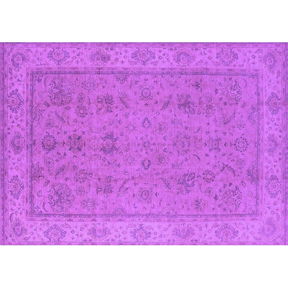 Ahgly Company Indoor Rectangle Oriental Purple Traditional Area Rugs, 8' x 12'