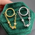 thumbnail image 5 of 1pc Stainless Steel Hoop Earrings with Chain Simple Septum Piercing Nose Rings Women Gold Color Tragus Rook Ear Piercing Jewelry, 5 of 5