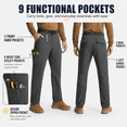 thumbnail image 4 of MASKERT Men's Work Pants Hiking Cargo Pants Water Resistant Stretch Outdoor Trousers with 9 Pockets, 4 of 9