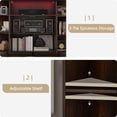 thumbnail image 5 of Corner TV Stand for 50 " TV, Corner Entertainment Center with LED Lights and Adjustable Shelves, Farmhouse Corner TV Cabinet with Barn Doors for Living Room, Brown, 5 of 7