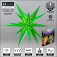 thumbnail image 3 of Aurora Superstar 24" Green Hanging Moravian Star Light LED Lantern Decor, Weatherproof Fold-Flat Plastic Lighted Star, 3 of 6