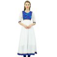 thumbnail image 2 of Bimba Designer Cotton Anarkali Kurti 3/4 Sleeve Flared Kurta Chic Ethinc Tunic, 2 of 9