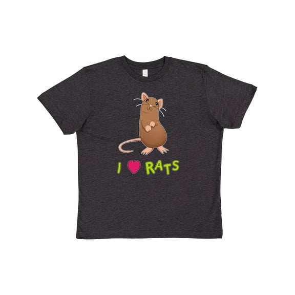 Inktastic I Love Rats Youth T-Shirt