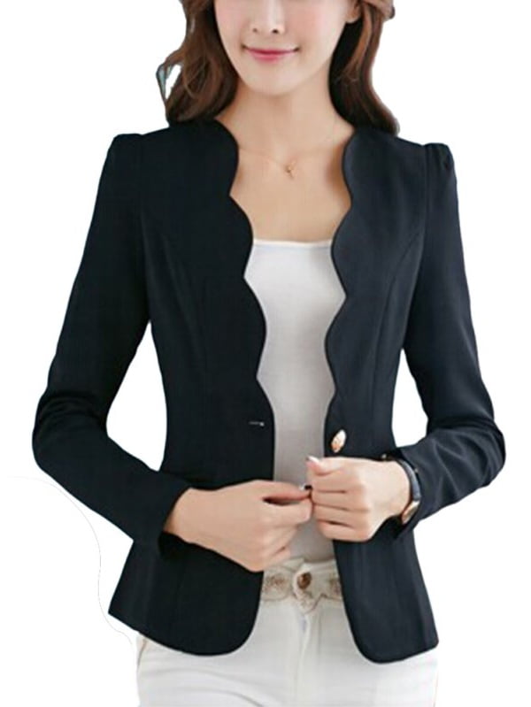 EFINNY Women's Formal Coat One Button Business Blazer Suit