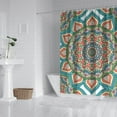 thumbnail image 2 of Traditional Tribal Folk Shower Curtain with Symbolic Geometric Patterns, Mystic Zen Abstract Vintage Design, Waterproof Bathroom Shower Curtain with Hooks, Machine Washable, 2 of 5