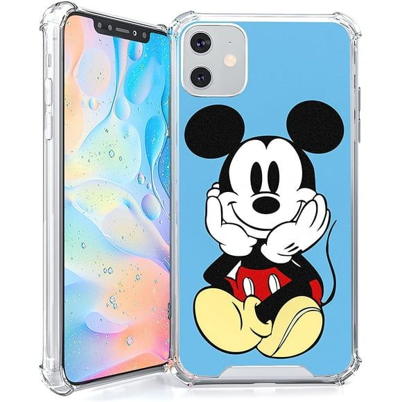 Compatible with iPhone 11 Clear Case, Cartoon Mickey Mouse Clear Case, Slim Fit Full Body Protective 4 Corners Shockproof Bumper Phone Case for iPhone 11 6.1 Inch (Mickey Mouse)