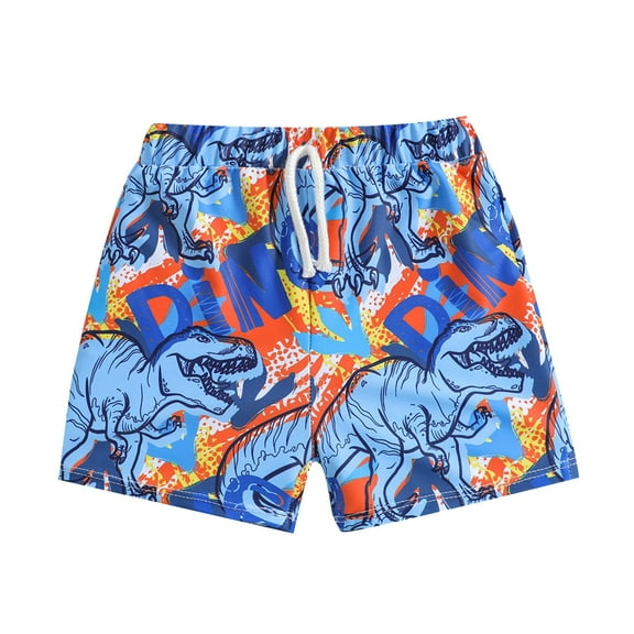 Tfken Toddler Teen Boy Swimwear Dinosaur Print Summer Becah Charming Swim Trunks Blue Size 6-12 Months