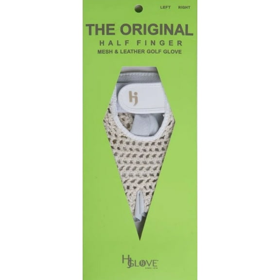 HJ Glove Half Finger Glove (Mens, Left, X-Large) White Golf Glove NEW