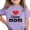 Purple, variant on Girls Graphic T-Shirt I Love Mom Heart Polyester Spandex Relaxed Fit Crewneck Short Sleeve Red,Size 5-6T