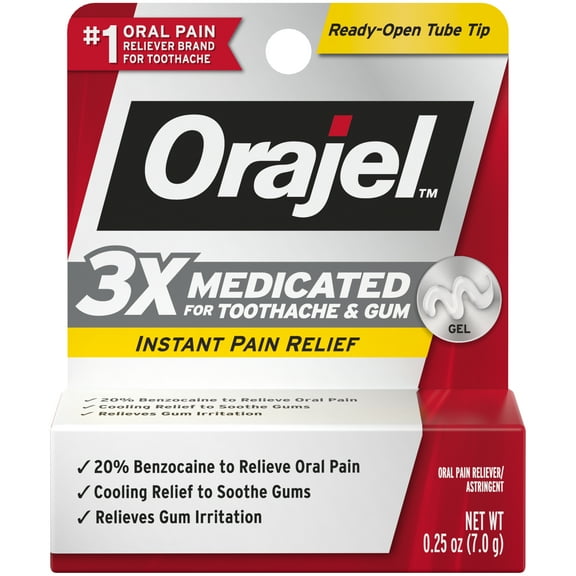 Orajel Maximum Strength Toothache Pain Relief Gel 0.25 oz