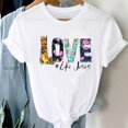 thumbnail image 3 of Ropa con letras Ins para mujer, camisetas de manga europea estampadas, camisetas de gran tamaño, ropa para mujer, 3 of 5