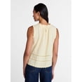 thumbnail image 4 of Time and Tru Women's Lace and Ruffle Cotton Tank Top, Sizes XS-XXXL, 4 of 6