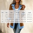thumbnail image 4 of Cmfcve Denim Blazer for Women Patchwork Collared Loose Button Down Jacket Workout Long Sleeve Casual Shirts, 4 of 7