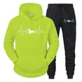 thumbnail image 4 of Conjunto de ropa deportiva con estampado de latidos del corazón de Dachshund para hombre, sudaderas con capucha y pantalones de manga larga a la moda, trajes de 2 piezas, chándales con diseño de perro, 4 of 5