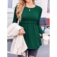 thumbnail image 4 of Weardear 3 Pack Womens Maternity Tops Pleated Long Sleeve Pregnancy Shirts Regular Fit Tunic Casual Maternity Clothes, 4 of 6