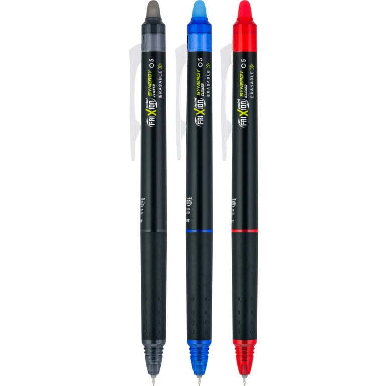 Pilot FriXion Clicker Erasable Gel Pens Fine Point 0.7 mm Black Barrels  Black Ink Pack Of 3 - Office Depot