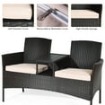 thumbnail image 6 of Costway Patented Patio Rattan Chat Set Loveseat Sofa Table Chairs Conversation Cushioned, 6 of 11