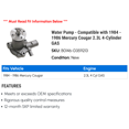thumbnail image 2 of Water Pump - Compatible with 1984 - 1986 Mercury Cougar 2.3L 4-Cylinder GAS 1985, 2 of 2
