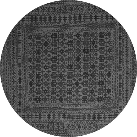 Ahgly Company Indoor Round Southwestern Gray Country Area Rugs, 8' Round
