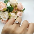 thumbnail image 4 of Petite Dainty Princess Cut Ring Ruby CZ 925 Sterling Silver Size 8, 4 of 6