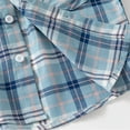 thumbnail image 5 of Paokuoon Kids Boys Shirt Casual Wear Long Sleeve Button Toddler Down Plaid Cotton Blouse with Pockets Dress Shirt for 2-7 Years, 5 of 9